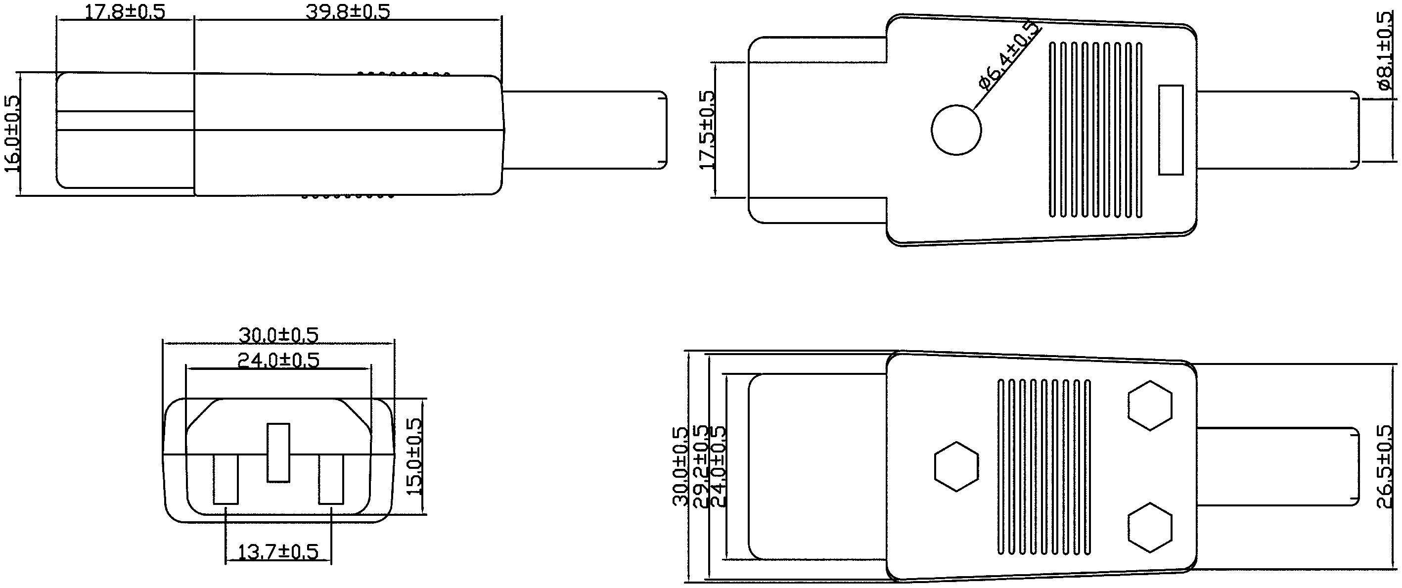 Разъем c13 чертеж