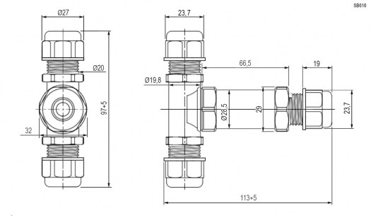 SB616 3Pin 16A/250V IP68 разъем герметичный RUICHI даташит схема