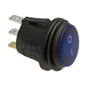 SB040-12V BLUE IP65 on-off ф20.2mm клавишный переключатель