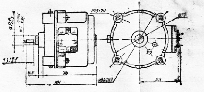 РД-09Т~127В 170 об./мин. ред.1/6.25 реверсивный двигатель  даташит схема