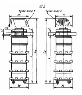 ПГ2-29 8П1НК галетный переключатель  даташит схема