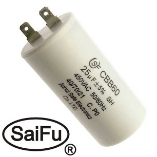 CBB60 25uF 450V (SAIFU) конденсатор пусковой