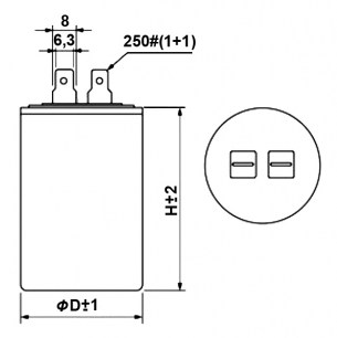 CBB60 25uF 450V (SAIFU) конденсатор пусковой SAIFU даташит схема