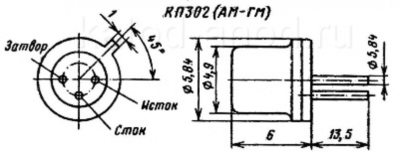 КП302ГМ транзистор  даташит схема