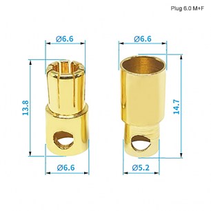 Plug 6.0 M+F разъемы для rc моделей RUICHI даташит схема