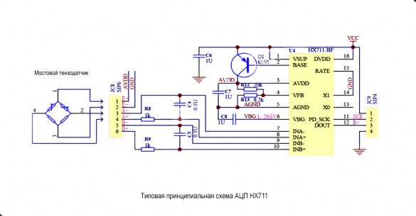 HX711 Dual-channel WA электронные модули (arduino) RUICHI схема фото