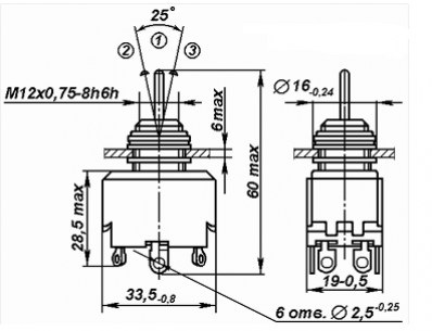 П2Т-9 (201*г) тумблер  даташит схема