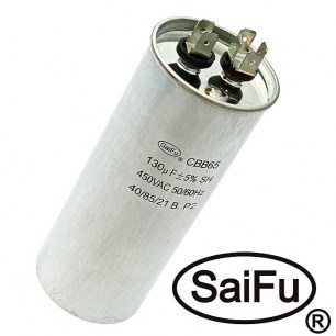 CBB65 130uF 450V (SAIFU) конденсатор пусковой