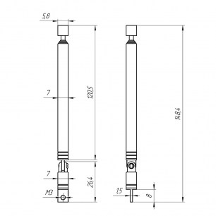 AST-9 D7mm S7 140-630mm антенны телескопические RUICHI даташит схема