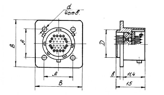 ОНЦ-БМ-1-76/22-В1-3В разъем  даташит схема