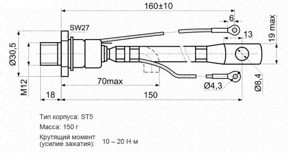 ТБ351-80-11 (200*г) тиристор силовой  схема фото