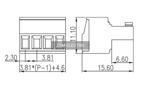 ZC381VM-07P клеммники разрывные ZTM-ELECTRO даташит схема