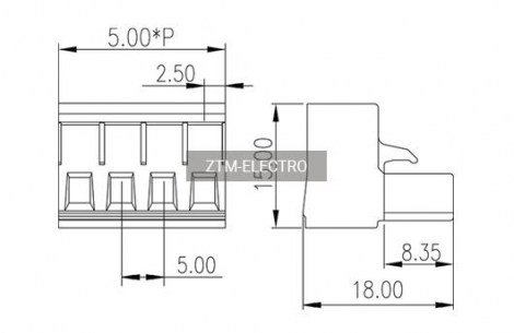 5ZSDV-12P клеммники разрывные ZTM-ELECTRO даташит схема