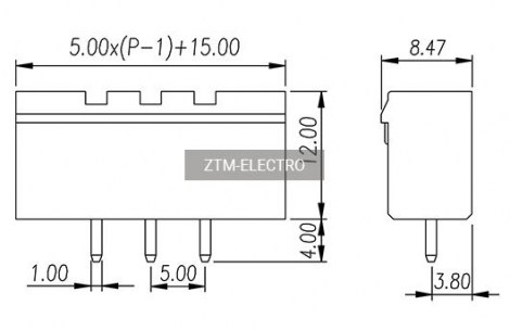 5ZHDVM-10P клеммники разрывные ZTM-ELECTRO даташит схема