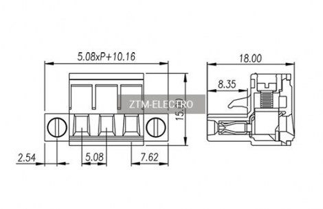 2ZSDVM-10P клеммники разрывные ZTM-ELECTRO даташит схема