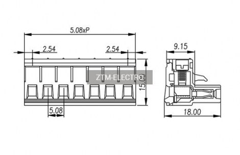 2ZSDV-09P клеммники разрывные ZTM-ELECTRO даташит схема