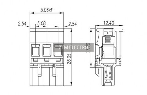 2ZSDP-03P клеммник разрывной ZTM-ELECTRO даташит схема