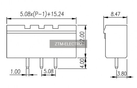 2ZHDVM-05P клеммники разрывные ZTM-ELECTRO даташит схема