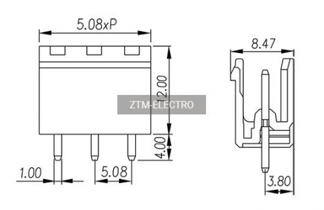 2ZHDV-08P клеммники разрывные ZTM-ELECTRO даташит схема