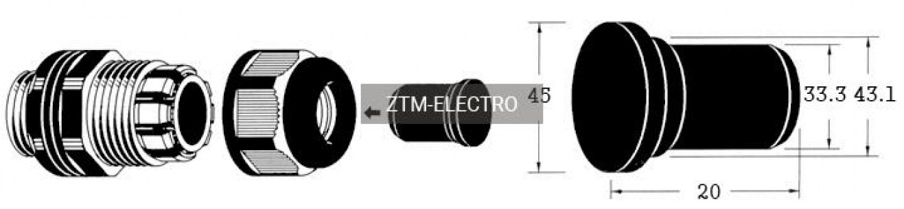 SPR-333-B кабельный ввод ZTM-ELECTRO даташит схема