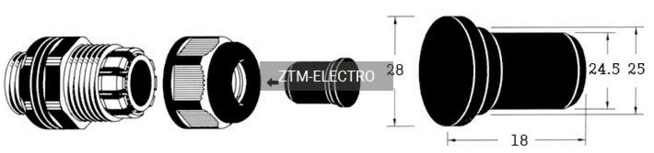 SPR-245-B кабельный ввод ZTM-ELECTRO даташит схема