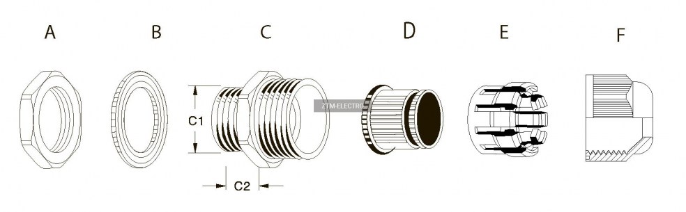 PGA11-10G кабельный ввод ZTM-ELECTRO даташит схема