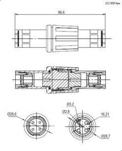 SZC-9000 4pin (IP68) разъем герметичный SZC даташит схема