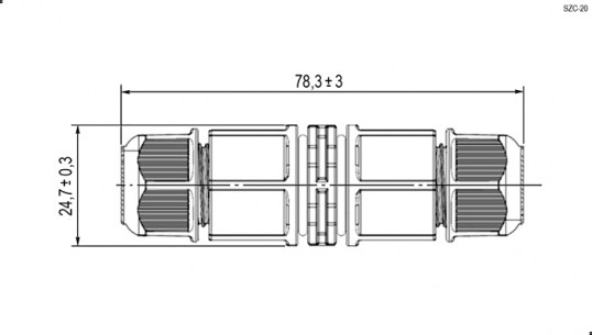 SZC-20-2Pin ip67 разъем герметичный SZC даташит схема