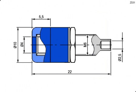 Z031 4mm Socket BLUE штекер RUICHI даташит схема