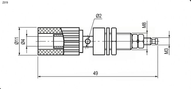 Z019 4mm Binding Post GREEN клеммы приборные на панель RUICHI даташит схема