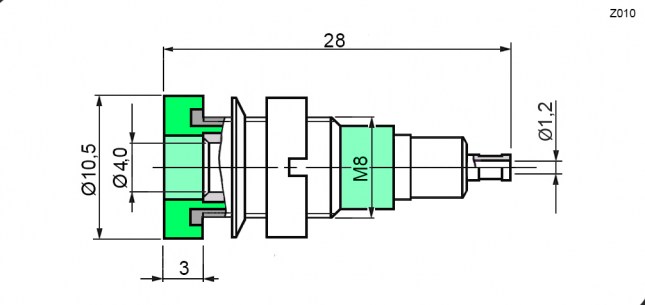 Z010 4mm panel jack BLUE штекер RUICHI даташит схема