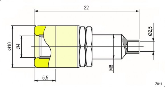 Z011 4mm panel jack BLUE штекер RUICHI даташит схема