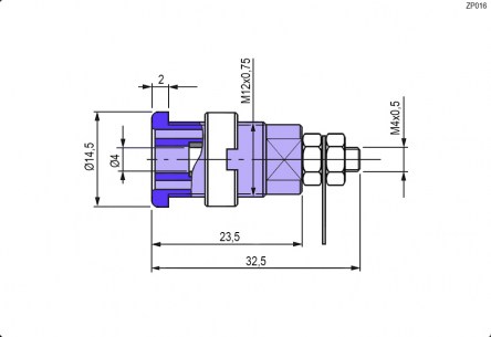 Z016 4mm panel jack RED штекер RUICHI даташит схема