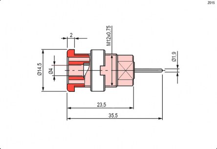 Z015 4mm RED штекер RUICHI даташит схема