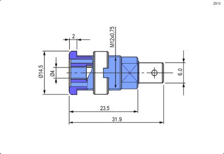 Z013 4mm panel jack BLUE штекер RUICHI даташит схема