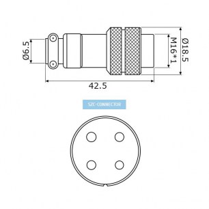 GX16M-4 разъем SZC даташит схема