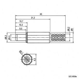 SZC-0028a / 5.5*2.1 разъемы питания штырьковые SZC даташит схема