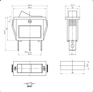 KCD3-101N-B11-R/3P on-off клавишный переключатель RUICHI даташит схема