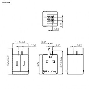 USBB-1J-F (SZC) разъем SZC даташит схема