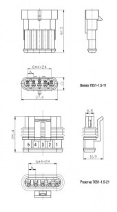 7051-1.5-21/11 автомобильный соединитель RUICHI даташит схема