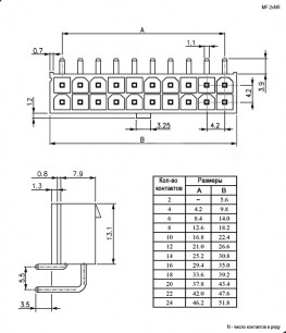 MF-2x5R + terminals разъемы питания низковольтные RUICHI даташит схема