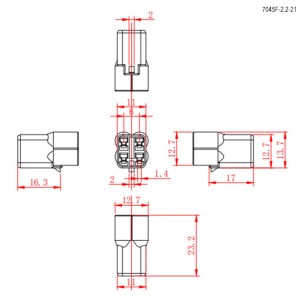 7045F-2.2-21 автомобильный соединитель RUICHI даташит схема