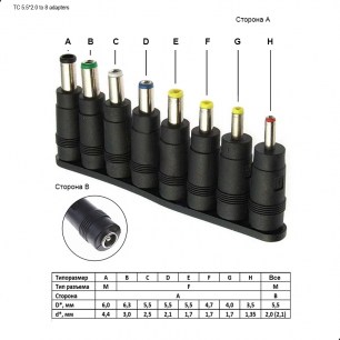 TC 5.5*2.0 to 8 adapters переходные разъемы RUICHI даташит схема