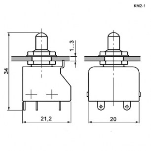 КМ2-1 (HQ) переключатель кнопочный RUICHI даташит схема