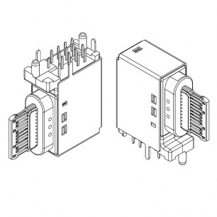 USB3.1 TYPE-C 24PF-017 разъем RUICHI даташит схема