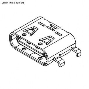 USB3.1 TYPE-C 12PF-075 разъем RUICHI даташит схема