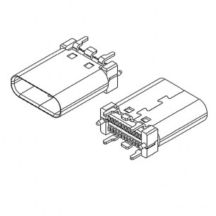 USB3.1 TYPE-C 24PF-010 разъем RUICHI даташит схема