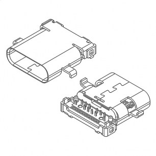 USB3.1 TYPE-C 24PF-008 разъем RUICHI даташит схема