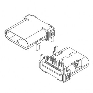 USB3.1 TYPE-C 24PF-003 разъем RUICHI даташит схема