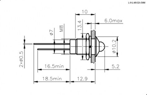 L-9-IL-M8-02A-5MM-R светодиоды в корпусе RUICHI даташит схема